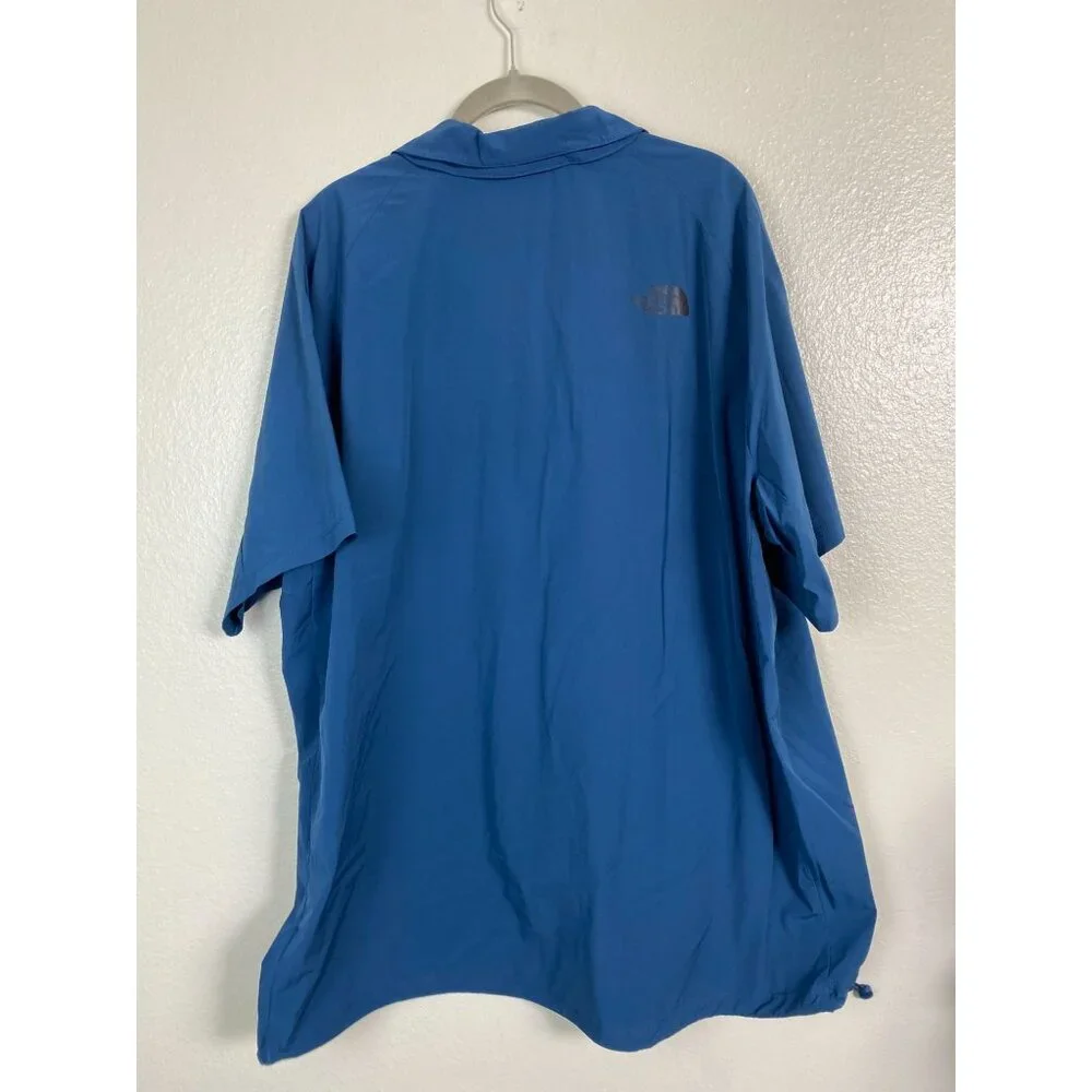 The North Face Nylon Blend‎ Short sleeve Shirt Men Size XXL Blue Outdoor Fishing